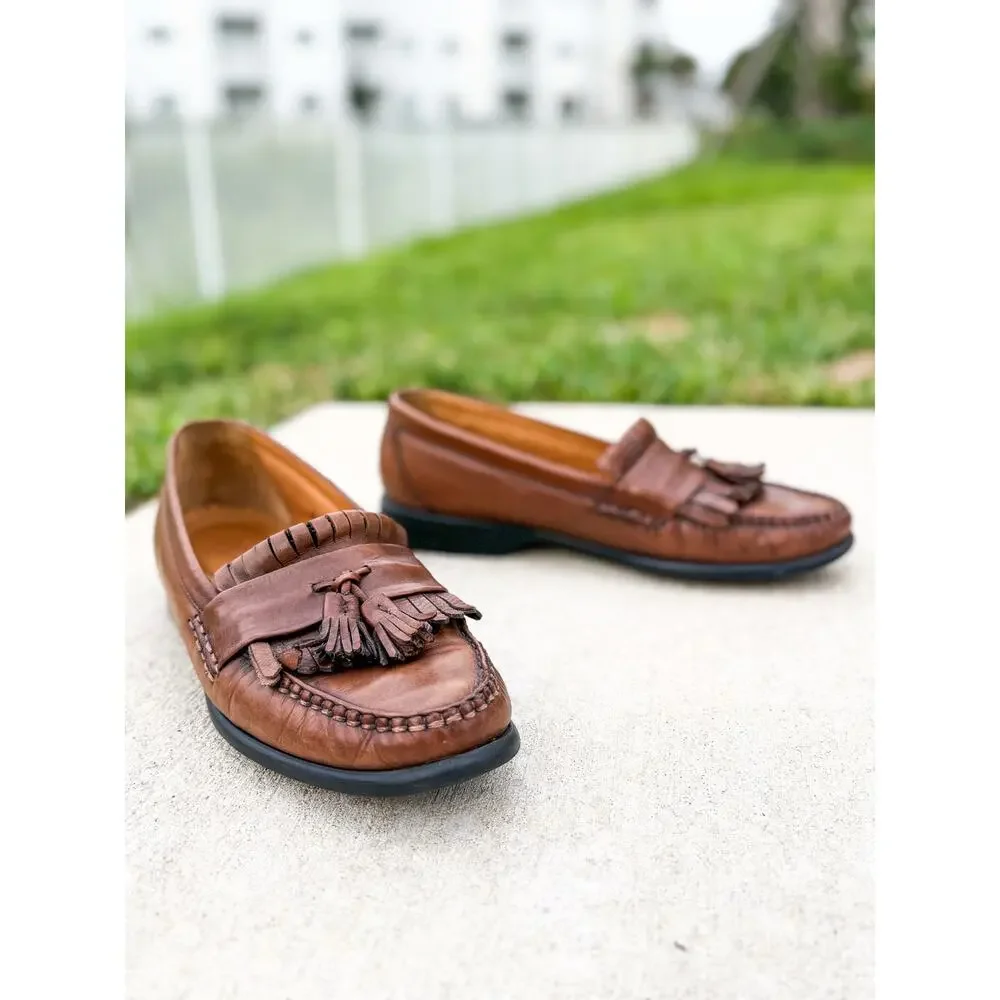 G.H. Bass & Co Brown Leather Tassel Loafers Men’s Size 9N Narrow